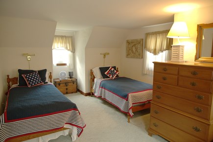 Eastham, Cooks Brook - 3971 Cape Cod vacation rental - Upstairs Bedroom with three twins