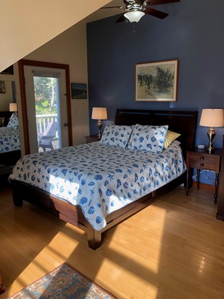 Orleans Cape Cod vacation rental - Master bedroom suite (24' x 14') has full sun & access to deck.
