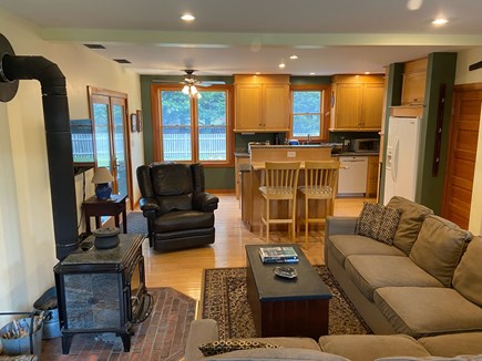Orleans Cape Cod vacation rental - The open floor plan: living room, eat in counter, and kitchen.