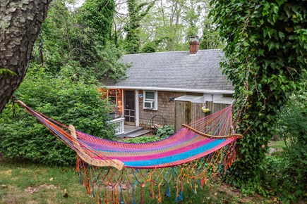 Wellfleet Cape Cod vacation rental - Relax on the shaded hammock in the backyard.