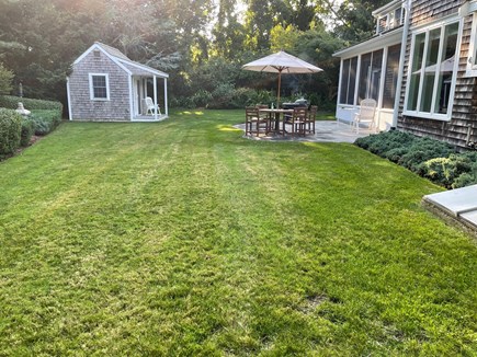 Dennis, Corporation Beach Cape Cod vacation rental - Private backyard with patio and studio