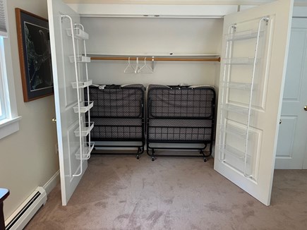 Dennis, Corporation Beach Cape Cod vacation rental - Twin portable beds stowed away in closet when not in use.