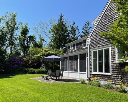 Dennis, Corporation Beach Cape Cod vacation rental - Patio area off screen porch