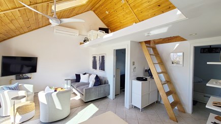 Truro Cape Cod vacation rental - Open & inviting, main living area has skylights & vaulted ceiling