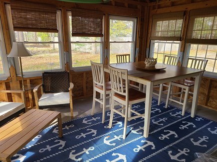 West Yarmouth Cape Cod vacation rental - 3 Season Porch w/ Sitting Area, Bar Top Table, Smart TV, Fridge
