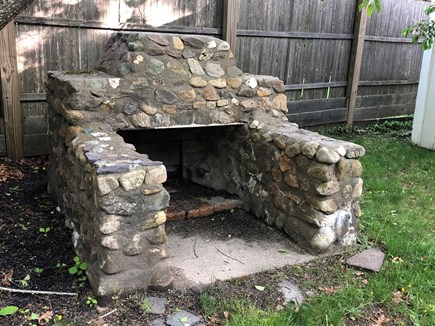 West Yarmouth Cape Cod vacation rental - Vintage Outdoor Stone Fireplace