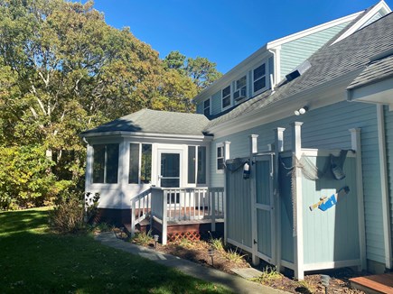 Yarmouth Cape Cod vacation rental - Back of the home with oversized  outdoor shower and new patio