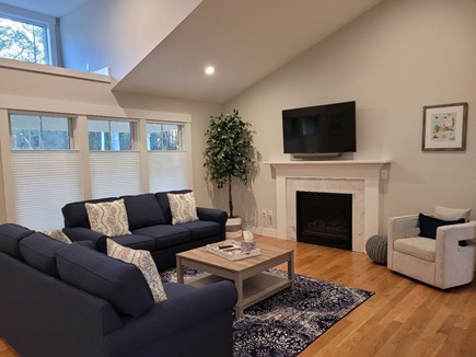 Centerville Cape Cod vacation rental - Living Room with TV and Fireplace