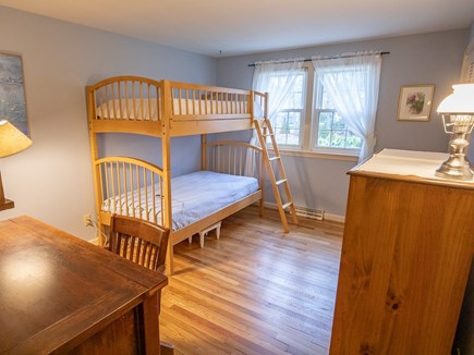 Brewster Cape Cod vacation rental - Bedroom 3 - twin sized bunk bed, bottom mattress is adjustable