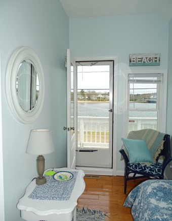 Onset Village MA vacation rental - Queen bedroom 1 views of beach, walk out deck