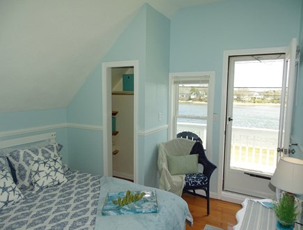 Onset Village MA vacation rental - Queen bedroom 2 views of beach & walk out deck