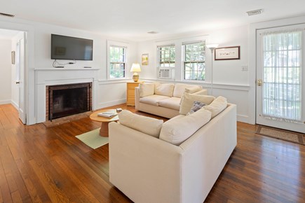 Dennis Port Cape Cod vacation rental - Light and bright living room with window A/C and smart TV