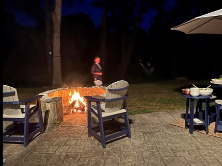 Brewster  Cape Cod vacation rental - Backyard firepit.