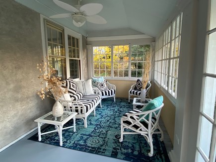 Bourne, Monument Beach Cape Cod vacation rental - Screened in Porch, separate lounge and eating areas (10 x 30)