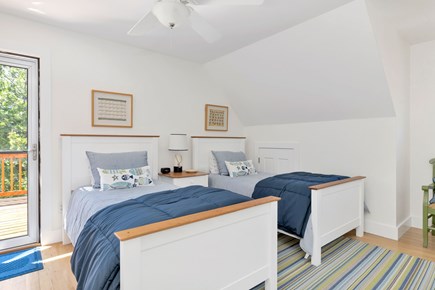 North Truro Cape Cod vacation rental - Bedroom #4 with door out to spiral staircase up to roof deck