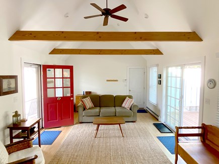North Truro Cape Cod vacation rental - 2nd entry into airy sitting room with slider to back deck