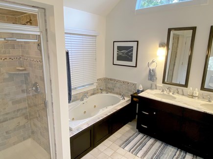 North Truro Cape Cod vacation rental - Primary ensuite bathroom with double sinks