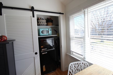 Provincetown Cape Cod vacation rental - Retro fridge and microwave tucked neatly away
