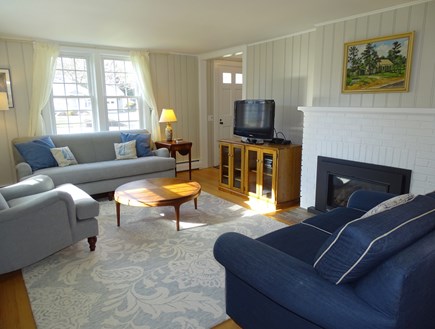 West Harwich Cape Cod vacation rental - Living room with TV, hardwood floors