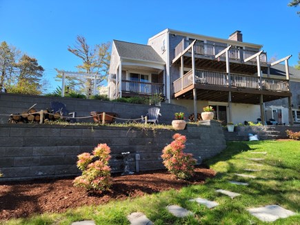 Chatham Cape Cod vacation rental - Back of the house with side views of the multi decks, and patios