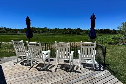 Barnstable Cape Cod vacation rental - Deck with rocking chairs to spend some time slowing down!