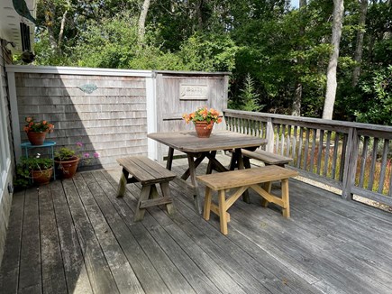 Brewster Cape Cod vacation rental - Back deck overlooking zen-like, private backyard.