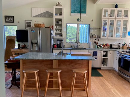 Wellfleet Cape Cod vacation rental - Kitchen: seats up to 8 people at the (2) granite counters: pic #2