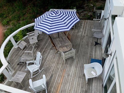 Wellfleet Cape Cod vacation rental - Main deck, facing South w/views of Wellfleet Harbor.
