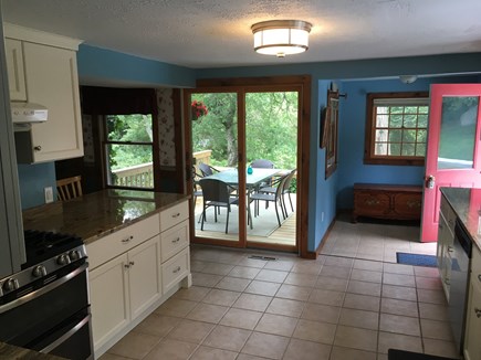 Brewster Cape Cod vacation rental - Kitchen looking out to side deck