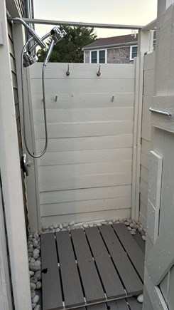 Dennis Cape Cod vacation rental - Outdoor shower with hot / cold water and changing area