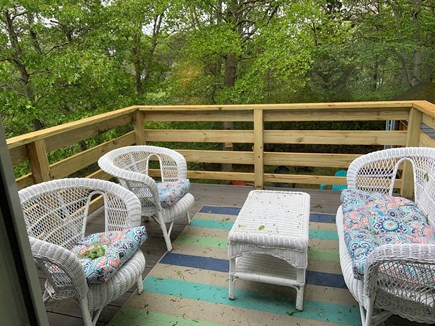 Popponesset-New Seabury Cape Cod vacation rental - Large deck w/ sitting area off 1st queen bedroom