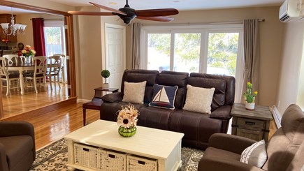 Centerville Cape Cod vacation rental - Living Room with sliding glass doors to backyard