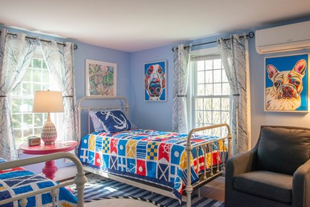 Dennis Cape Cod vacation rental - Second guest bedroom with 2 Twin beds & swivel chair!