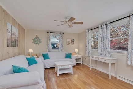 East Falmouth Cape Cod vacation rental - Living room with ceiling fan