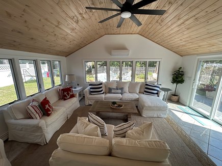 South Yarmouth Cape Cod vacation rental - Spacious, cool Sunroom with deck and outdoor shower right outside