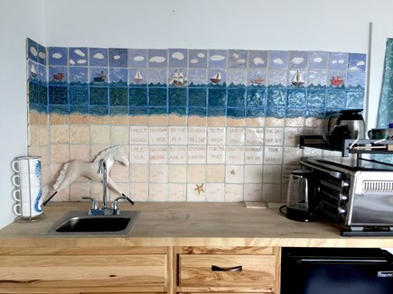 Plymouth, Priscilla Beach MA vacation rental - Kitchenette mural with poem