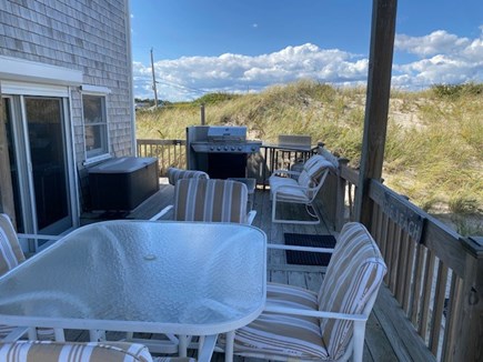 Sandwich, 55NSB Cape Cod vacation rental - Beachside deck with sitting and dining area