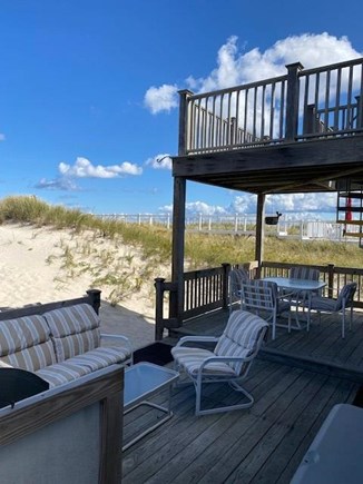 Sandwich, 55NSB Cape Cod vacation rental - Beachside deck showing the upper deck off the primary bedroom