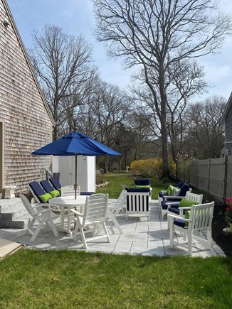 West Falmouth Cape Cod vacation rental - Patio, off the master bedroom, Outdoor shower with changing room