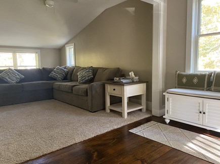 West Falmouth Cape Cod vacation rental - Living area, upstairs, queen memory foam pull out, 55 inch TV