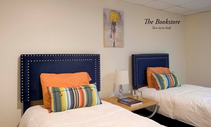 East Orleans Cape Cod vacation rental - Beachcomber- THE BOOKSTORE- Bedroom 5- lower level- 2 Twins