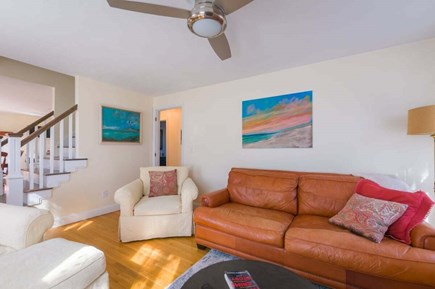 Mashpee Cape Cod vacation rental - Living room heading toward first floor bedroom