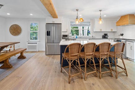 Brewster, At Greenland Pond Cape Cod vacation rental - New kitchen with Bosch appliances and granite countertops.