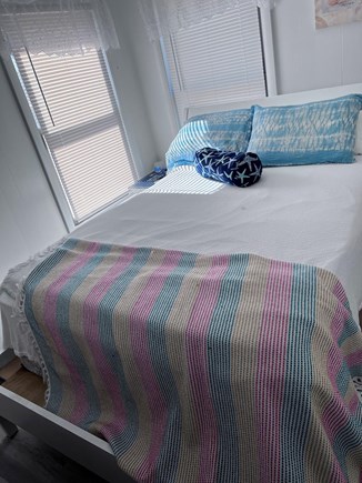 West Dennis Cape Cod vacation rental - Main bedroom queen size bed w/tv