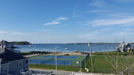 Bourne, Monument Beach Cape Cod vacation rental - Public tennis courts and park in front of train station