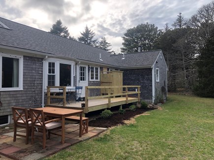 Eastham Cape Cod vacation rental - New deck, outside shower, outside dining table and bistro table