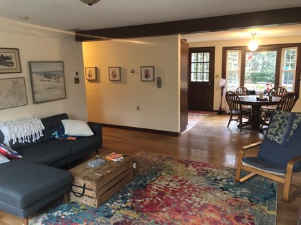 Eastham Cape Cod vacation rental - Living room with working fireplace and lots of seating