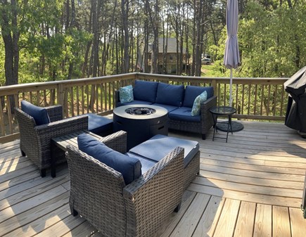Wellfleet Cape Cod vacation rental - Large, wrap-around deck with multiple seating areas.
