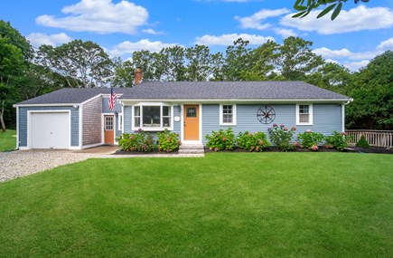 Marstons Mills Cape Cod vacation rental - Front view of Sweet Blue, parking for 5 cars