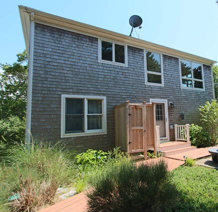 Truro Cape Cod vacation rental - Back of the House with Enclosed Outdoor Shower.